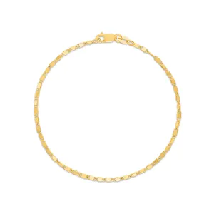 10KT Gold 7-inch Mirrored Link Bracelet