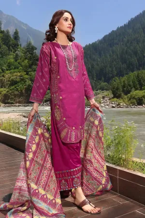 3PC Embroidered Unstitched Lawn Suit KOE-2170