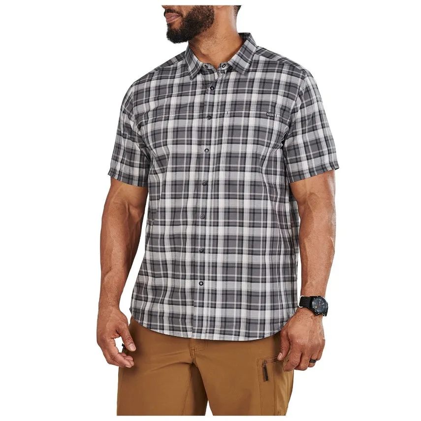 5.11 Mens Wyatt Plaid Short Sleeve Button Down Shirt