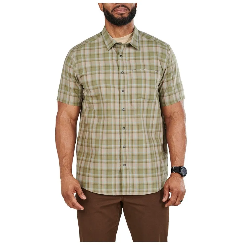 5.11 Mens Wyatt Plaid Short Sleeve Button Down Shirt