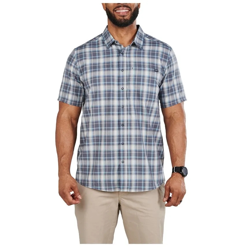 5.11 Mens Wyatt Plaid Short Sleeve Button Down Shirt