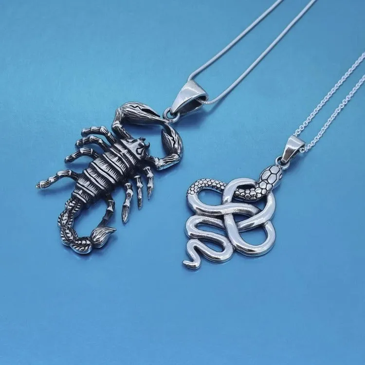 925 Sterling Silver Snake Pendant For Women