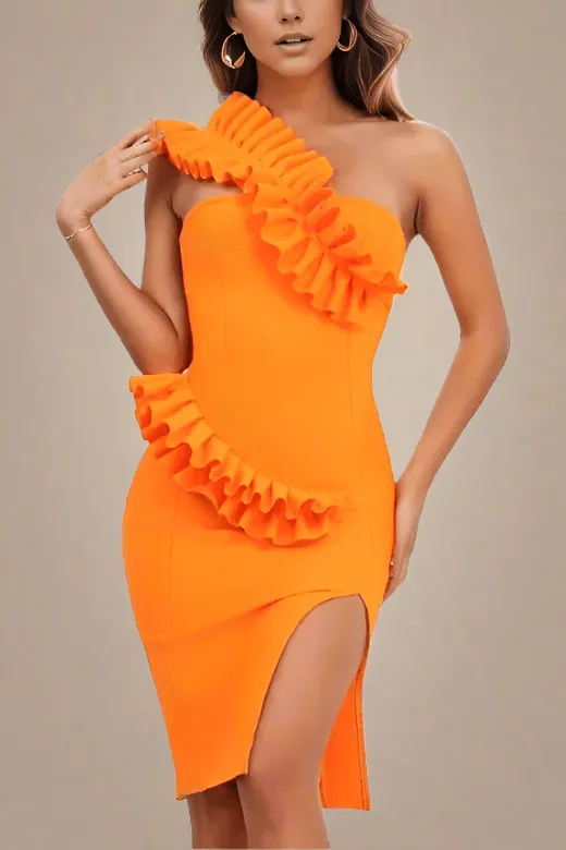 Aimee Bodycon Dress - Apricot Orange