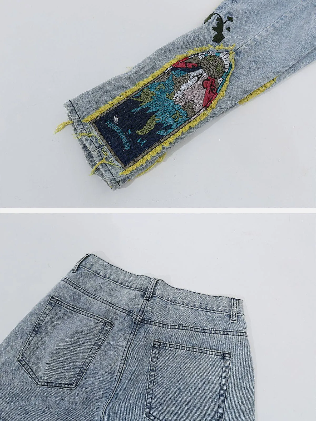 AlanBalen® - Flower Embroidery Jeans