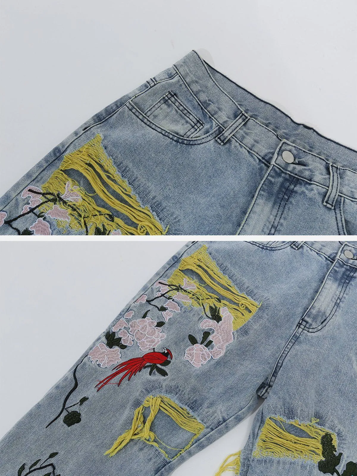 AlanBalen® - Flower Embroidery Jeans