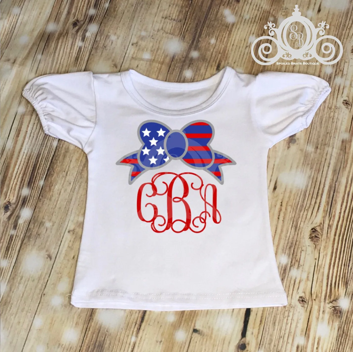 American Flag Bow Monogram Outfit, Girls Bubble Sleeve Shirt w Sequin Shorts and Leg Warmers, Fourth of July, 4th of July Shirt