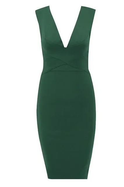 Ash Bandage Dress - Emerald Green