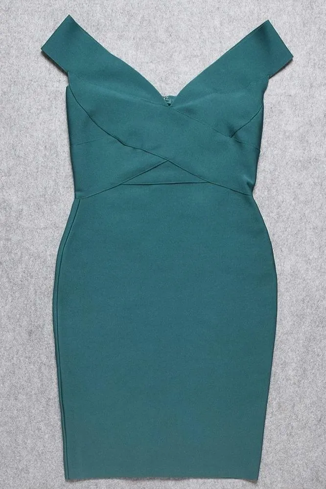 Ash Bandage Dress - Emerald Green