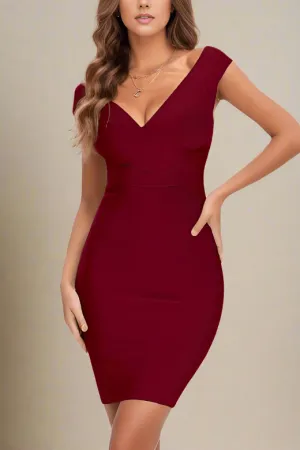 Ash Bandage Dress - Red Wine