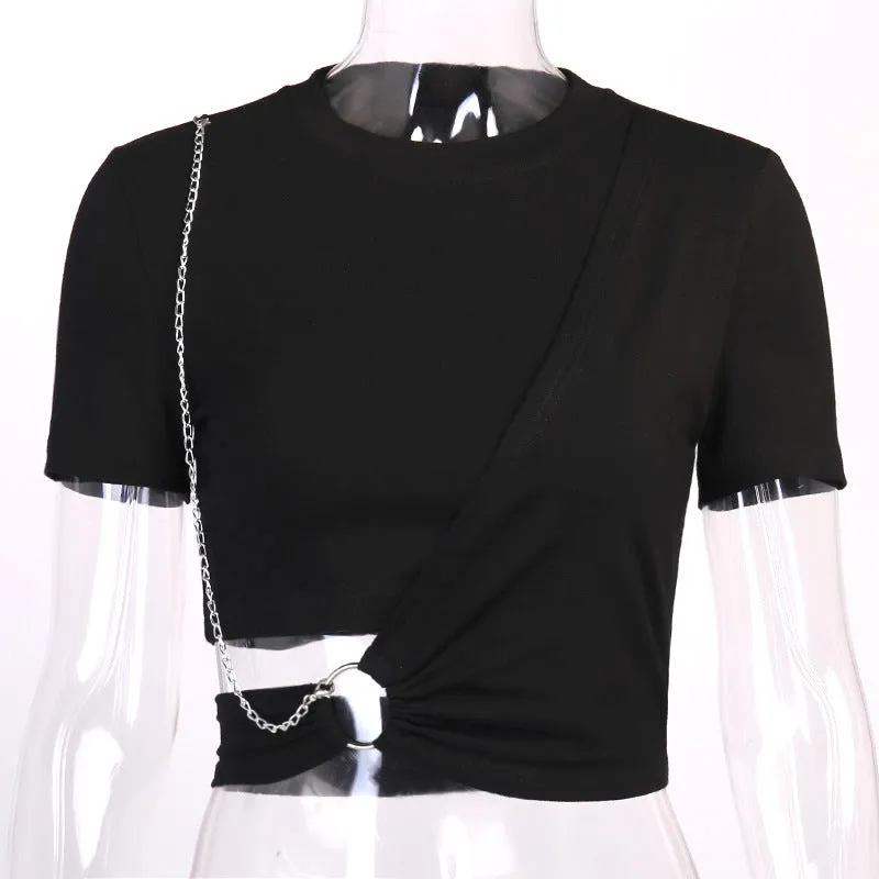 Asymmetrical Stylish Bulk Blank T Shirts Wholesale Crop Tops