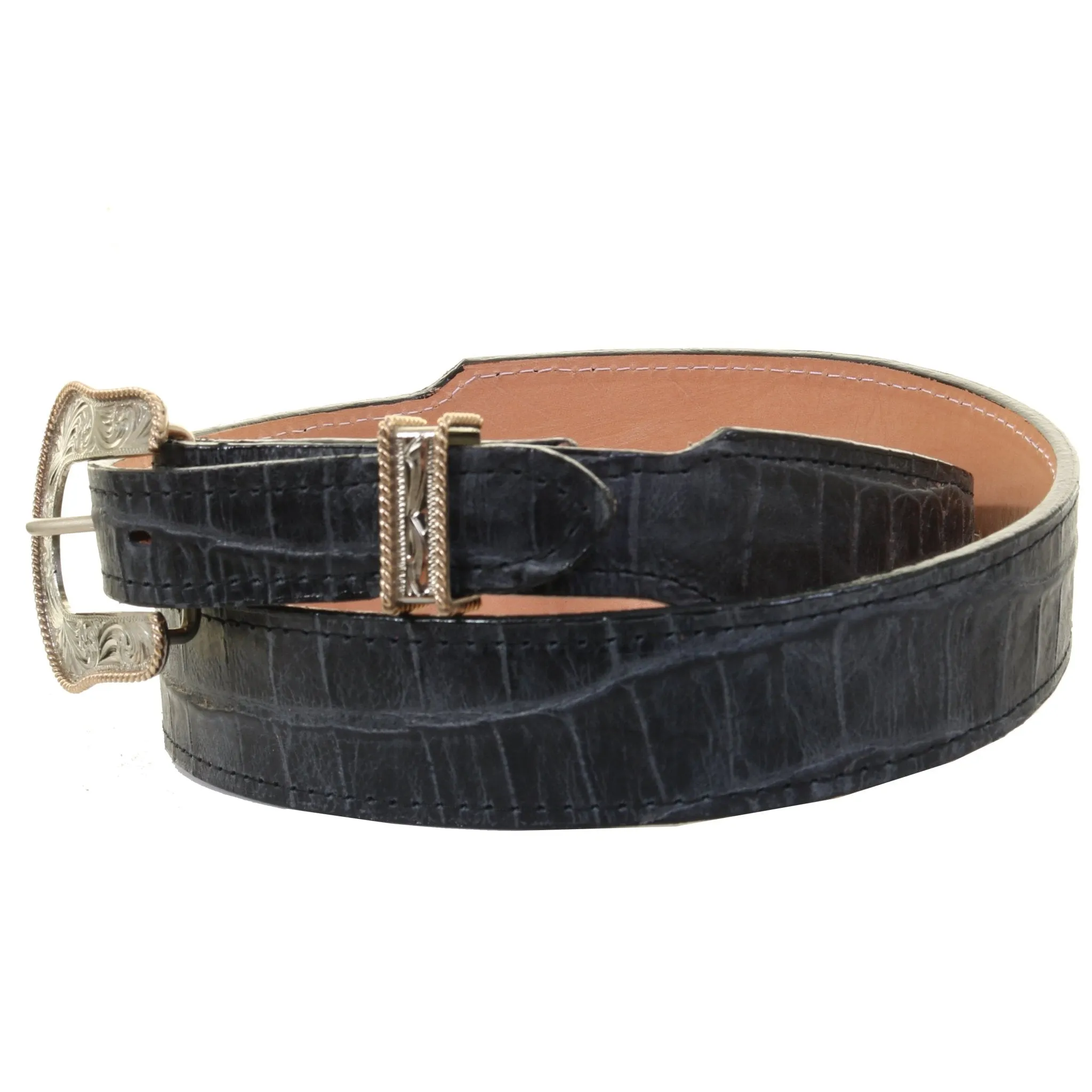 B1102 - Black Tail Gator Print Belt