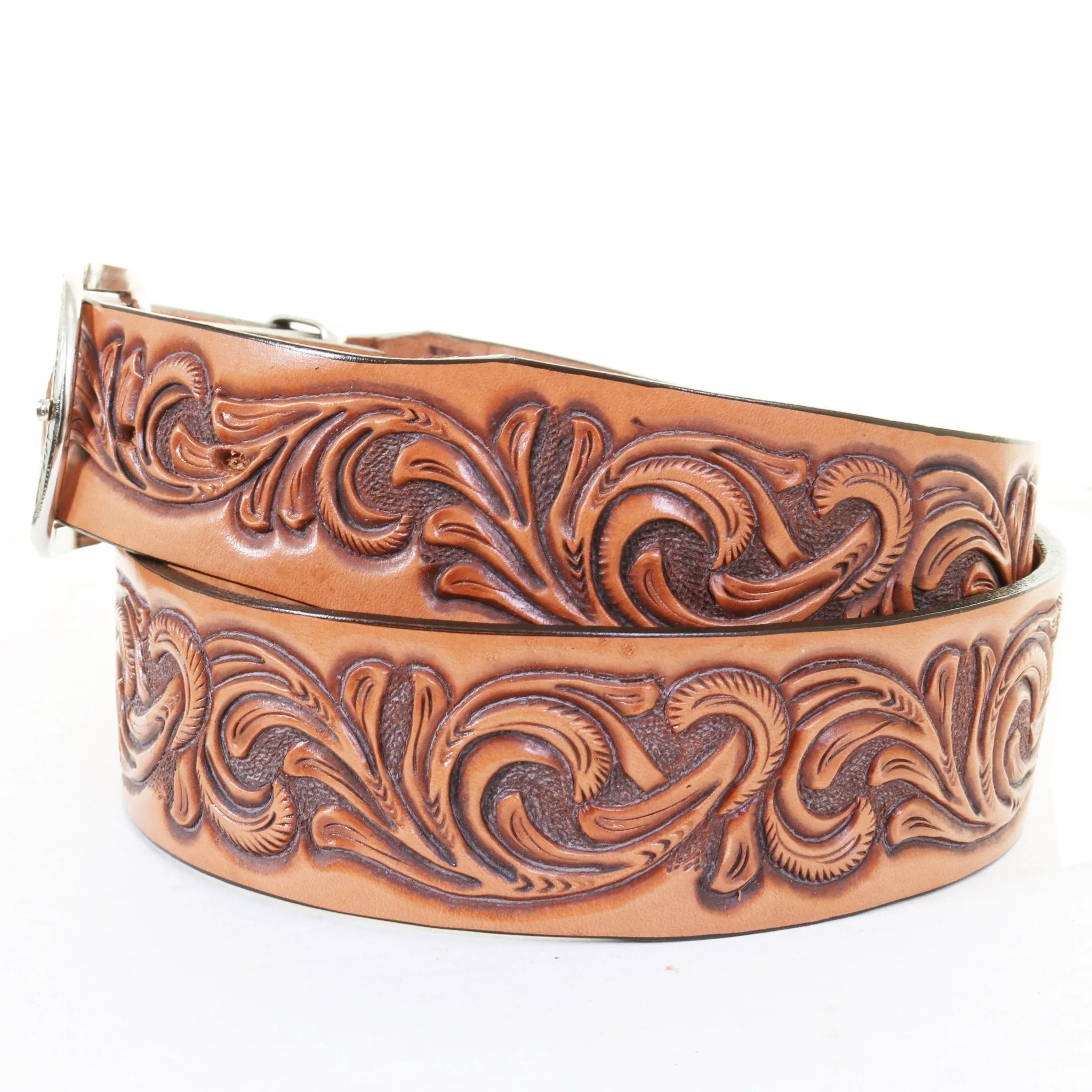 B1193A - Natural Tooled Belt