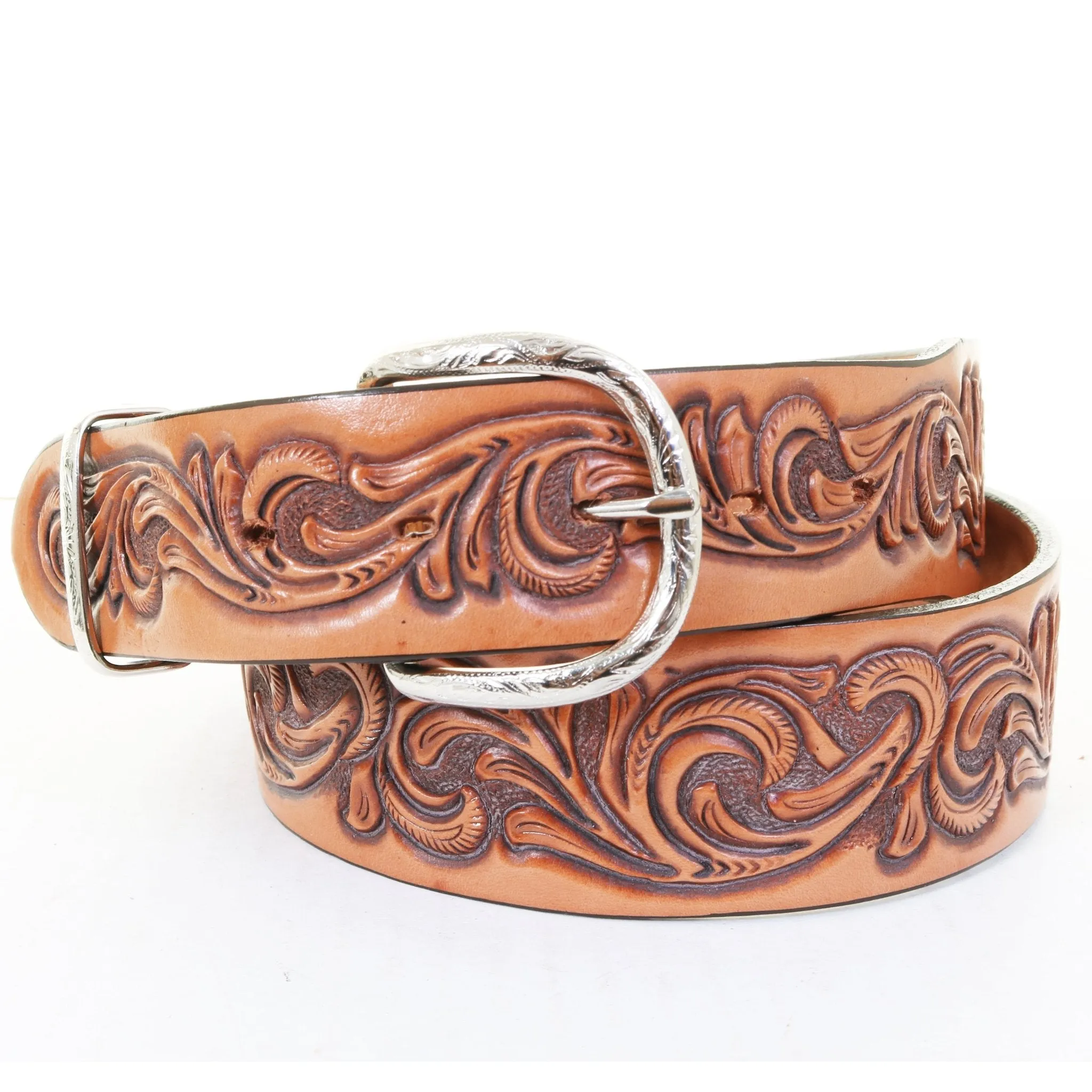 B1193A - Natural Tooled Belt