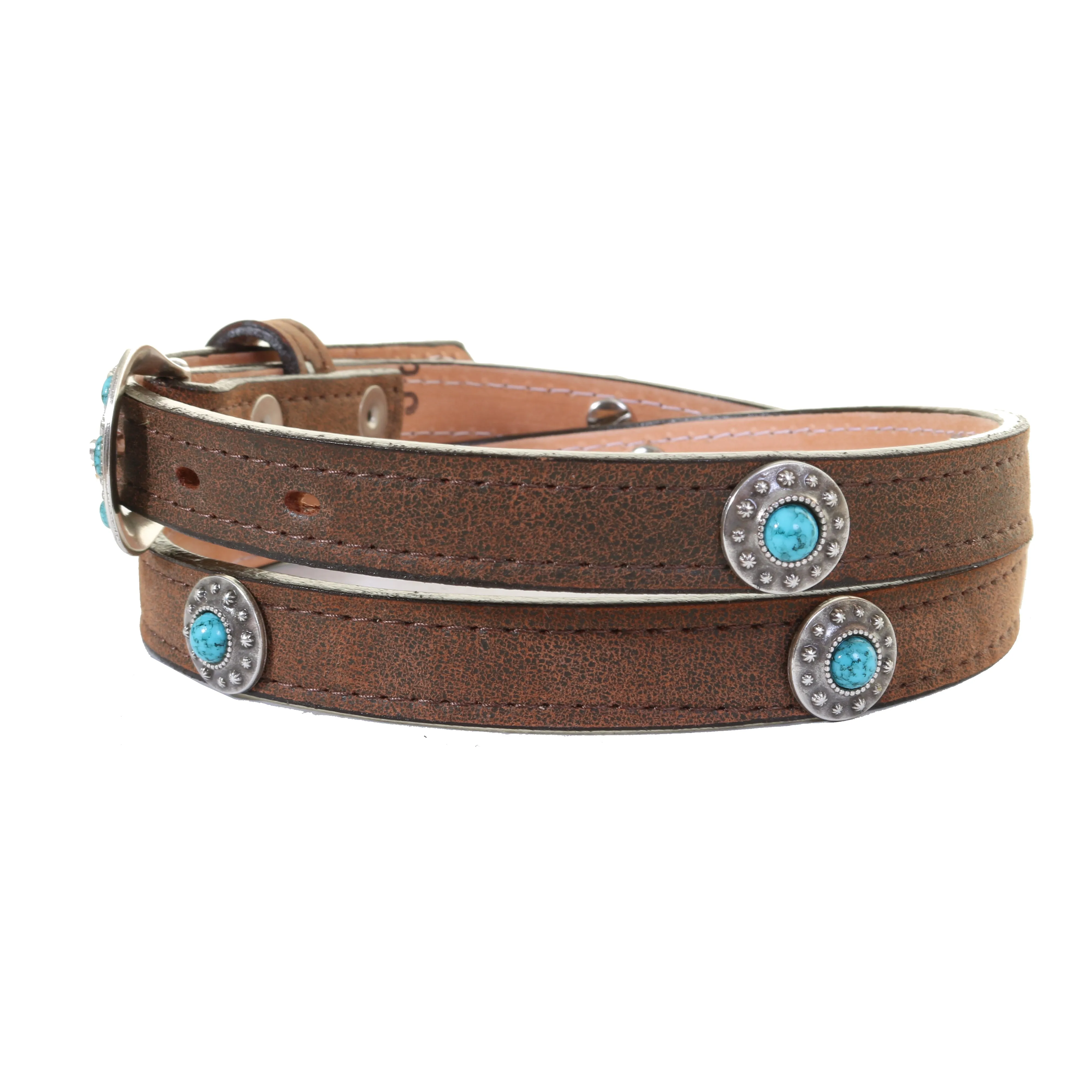 B941 - Brown Turquoise Concho Belt