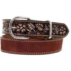 B994 - Brown Rough Out Tooled Belt