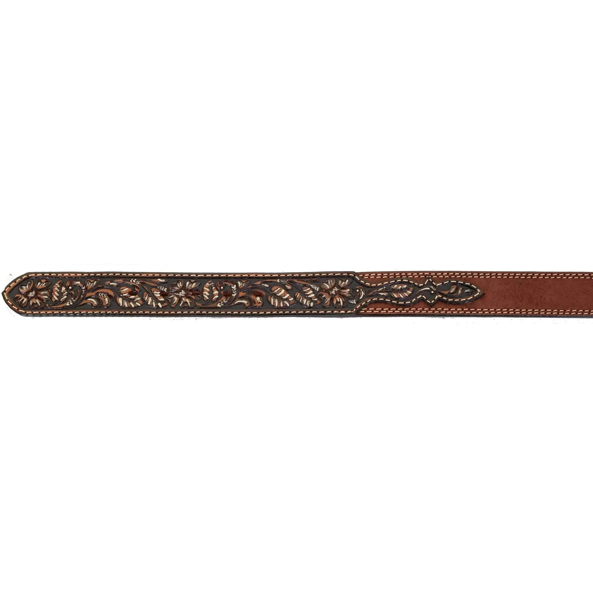 B994 - Brown Rough Out Tooled Belt