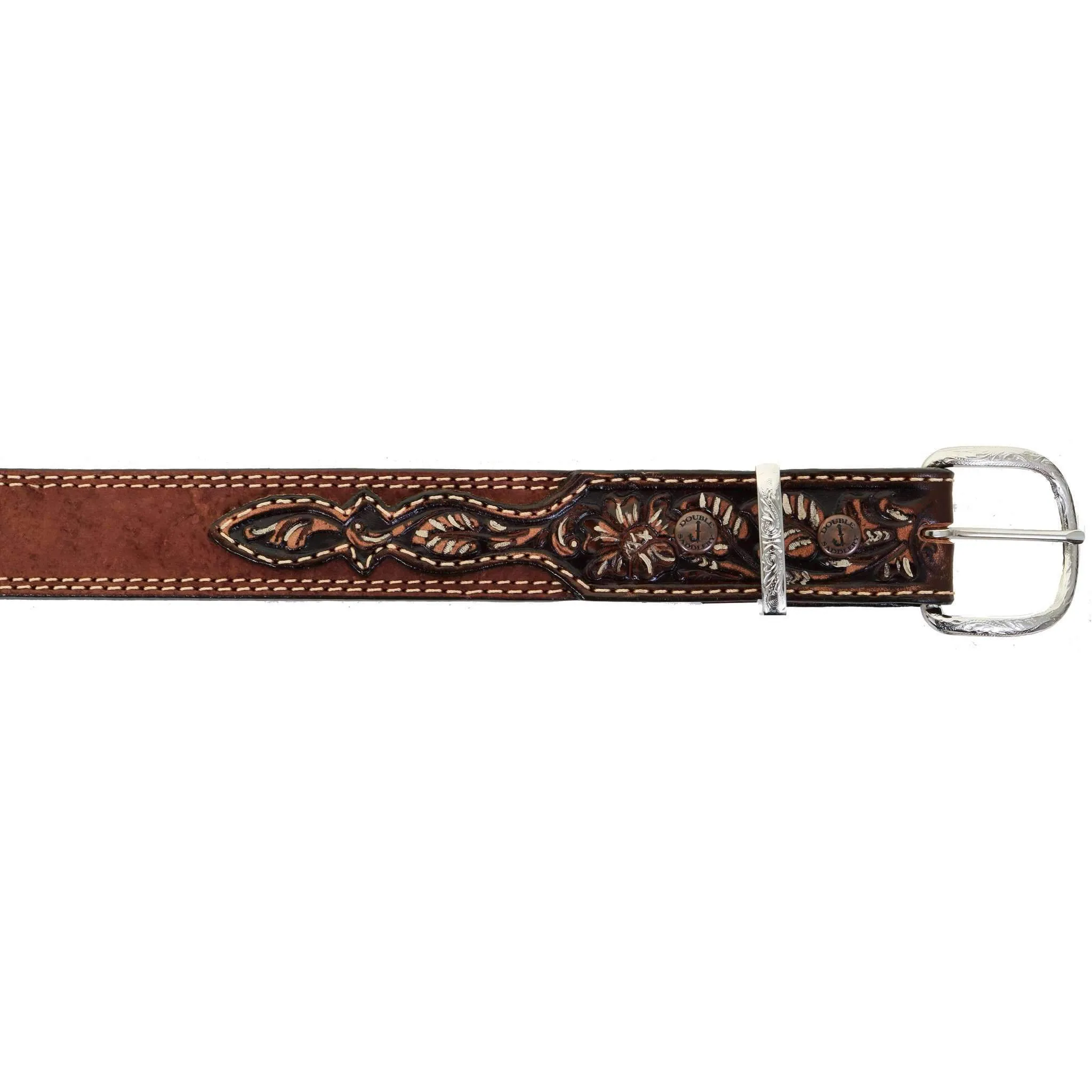 B994 - Brown Rough Out Tooled Belt