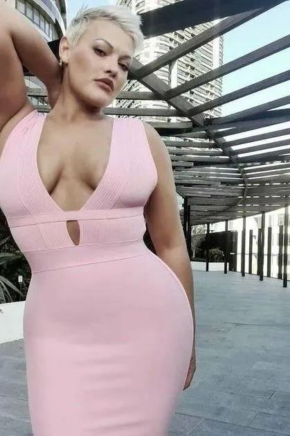 Bay Bandage Dress - Blush Pink