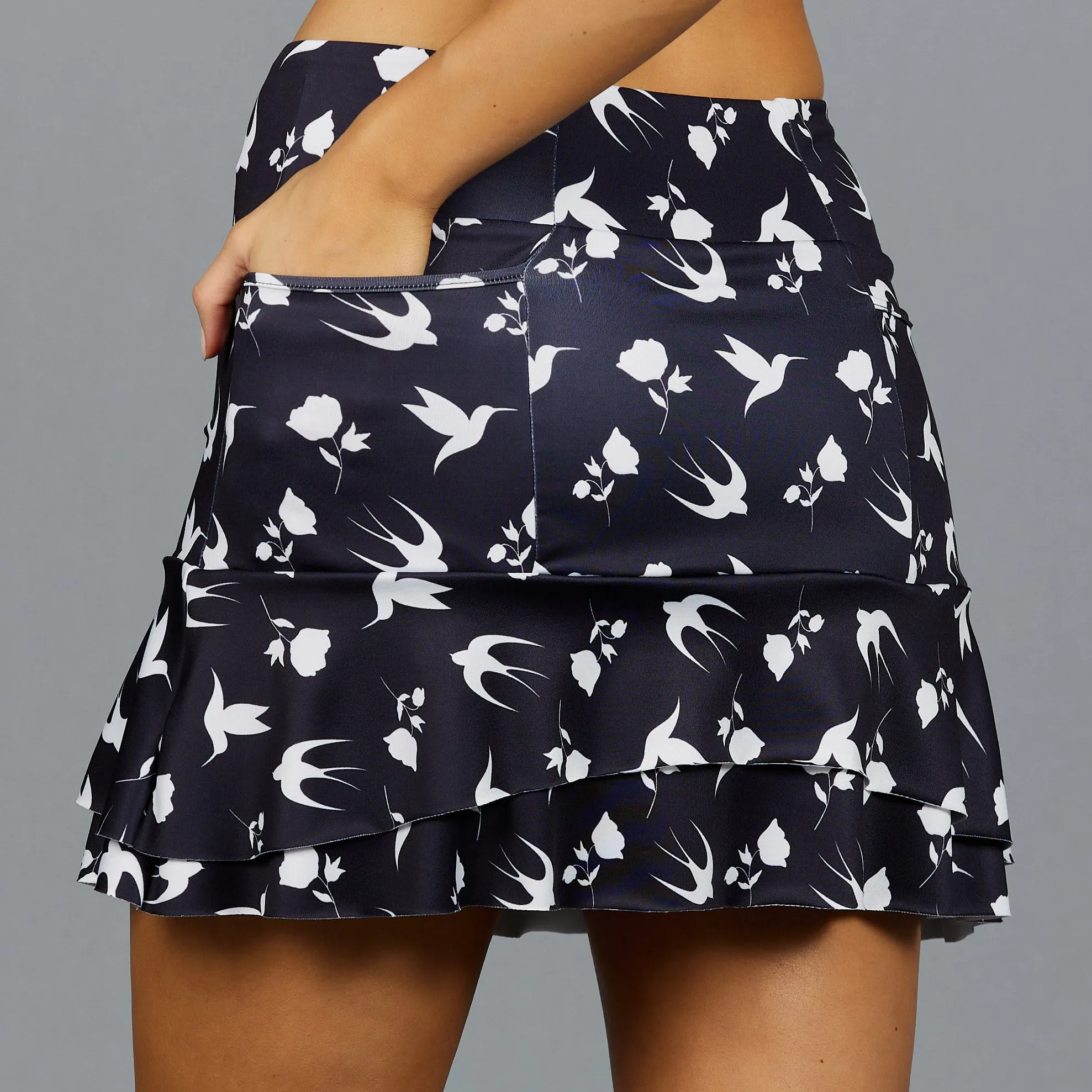 Bird Mid Print Skort