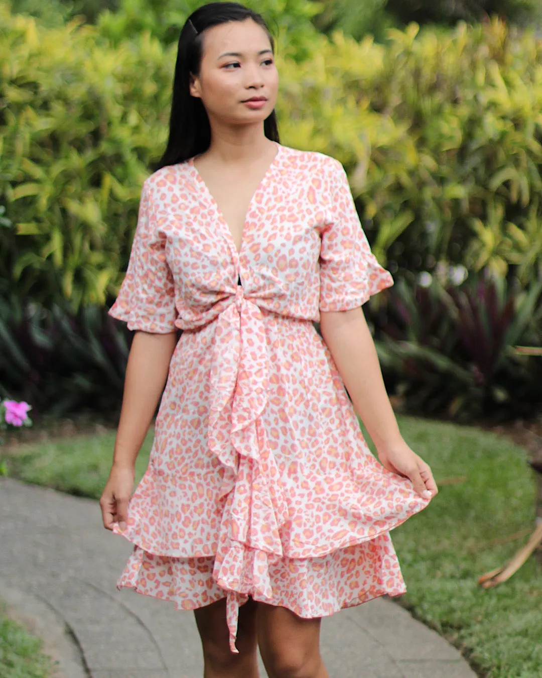 Blush Leopard Bella Short Dress