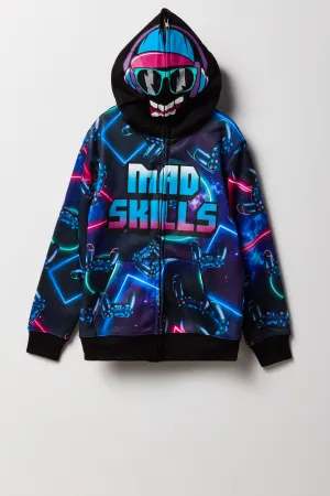 Boys Mad Skills Printed Full Zip Hoodie