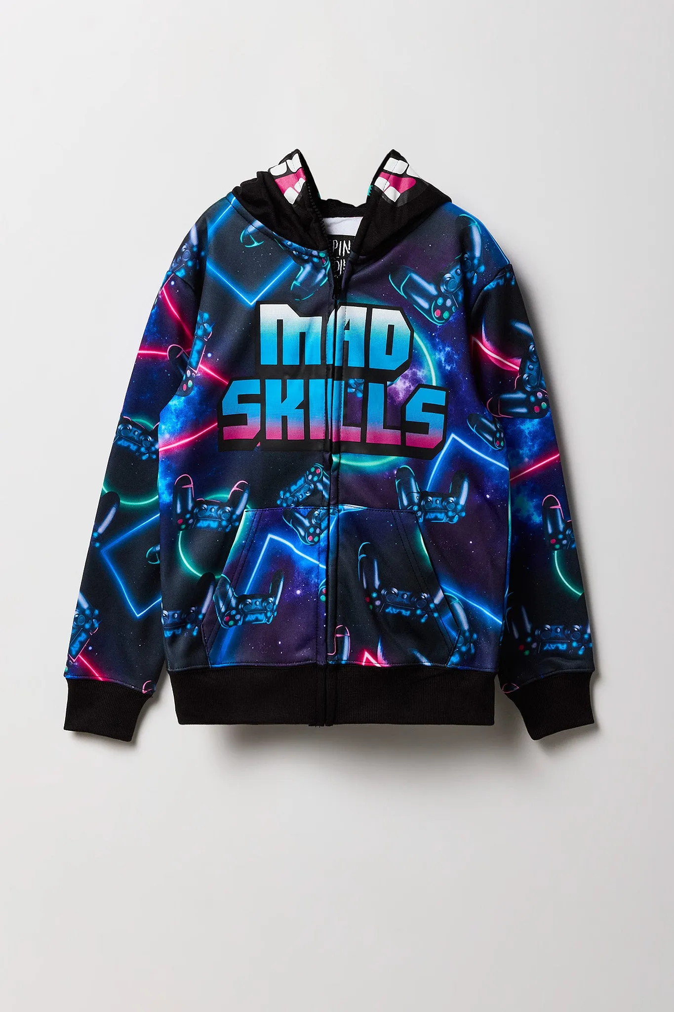 Boys Mad Skills Printed Full Zip Hoodie