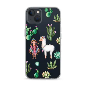 Cactus and Llama Clear Transparent Phone Case