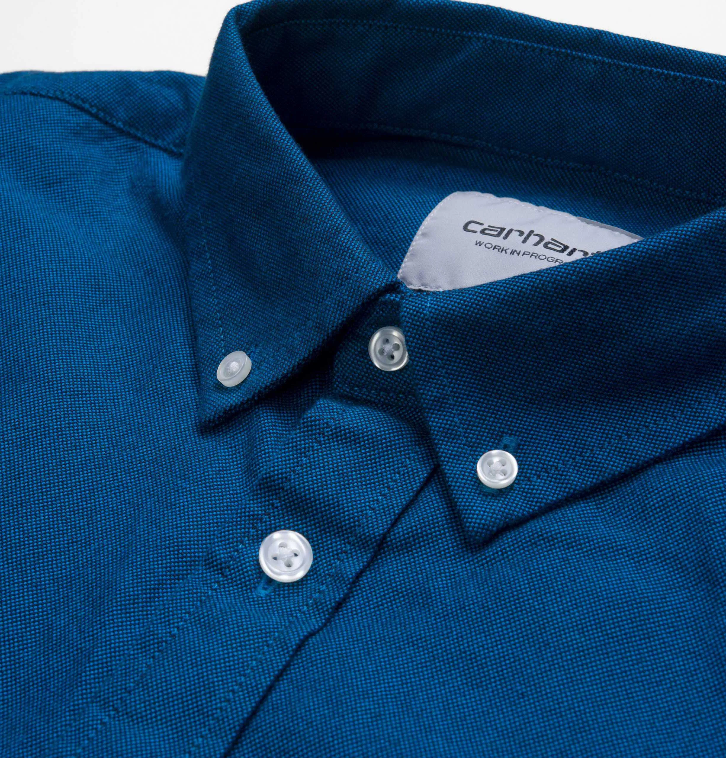 Carhartt WIP L/S Dalton Shirt – Dark Navy/Azzuro – Heavy Rinsed