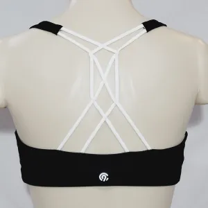 Champion N9684 Strappy Cami Wire Free Sports Bra X-SMALL Black & White NWT