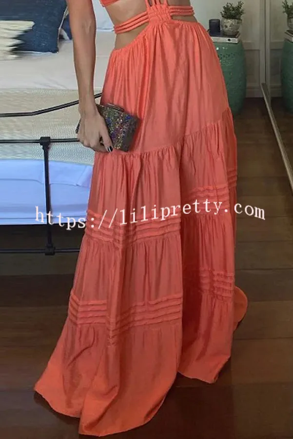 Chic Lady Straps Hollow Out Backless Irregular Vacation Maxi Dresses