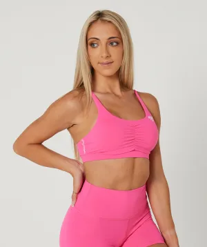 Core Strappy Scrunch Sports Bra Bubblegum Pink