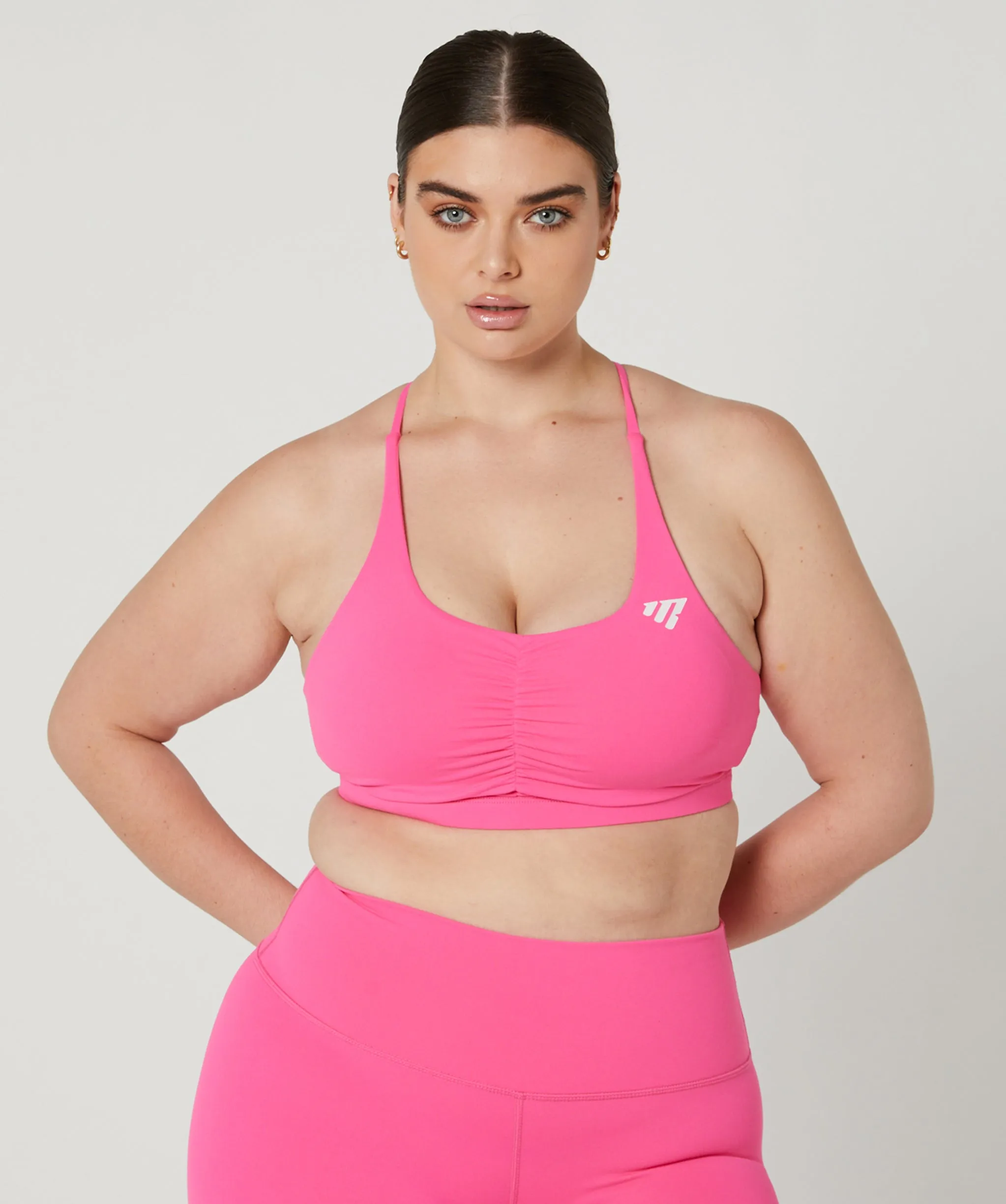 Core Strappy Scrunch Sports Bra Bubblegum Pink