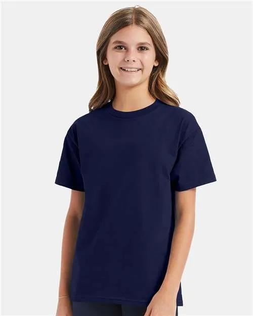 Custom Embroidered - Hanes - Authentic Youth T-Shirt - Navy - 5450