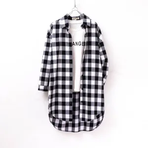 deanwangkt New  Button Down Shirt for Women Plus Size Cotton Long Plaid Flannel Shirt Korean Full Sleeve Casual Loose Blouse