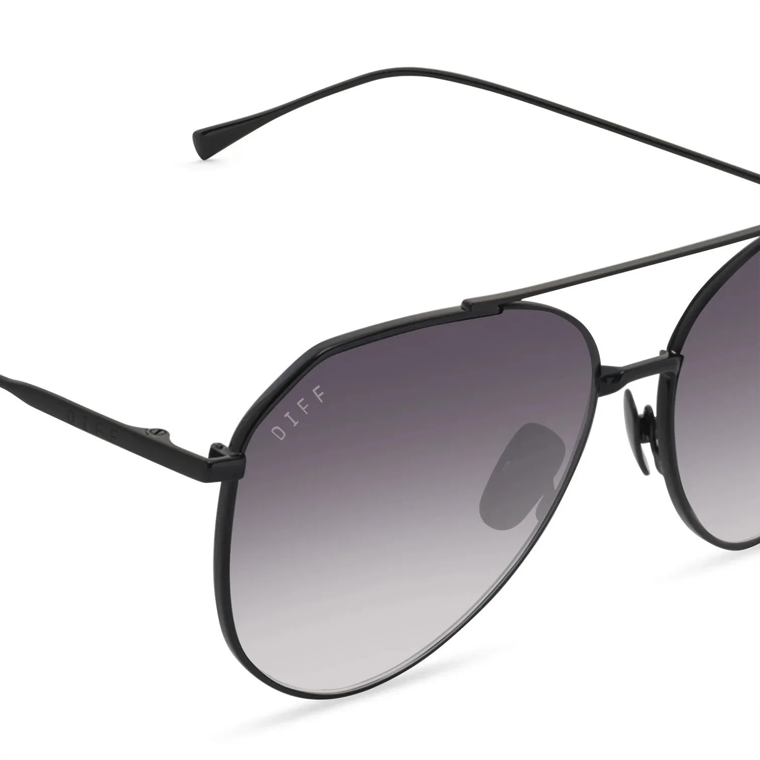 DIFF Charitable Eyewear Dash - Black Grey Gradient Sharp - Non-Polarized Sunglasses