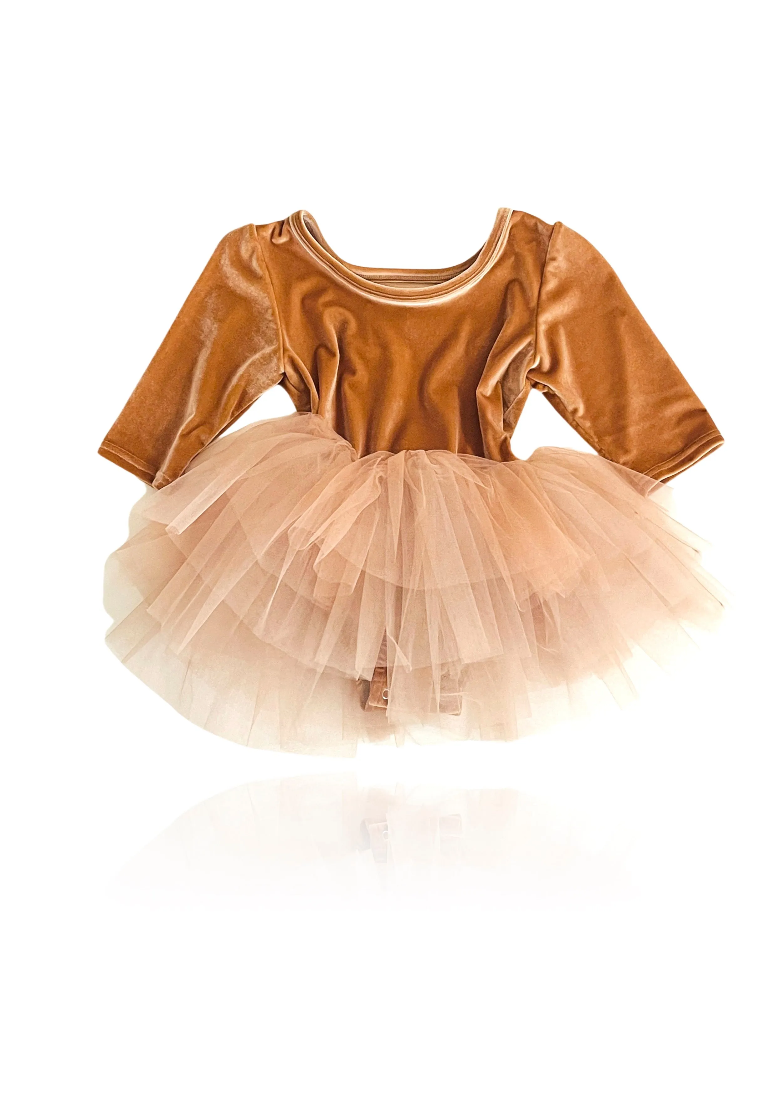 DOLLY UNIVERSE VELVET PLANET TUTU DRESS caramel