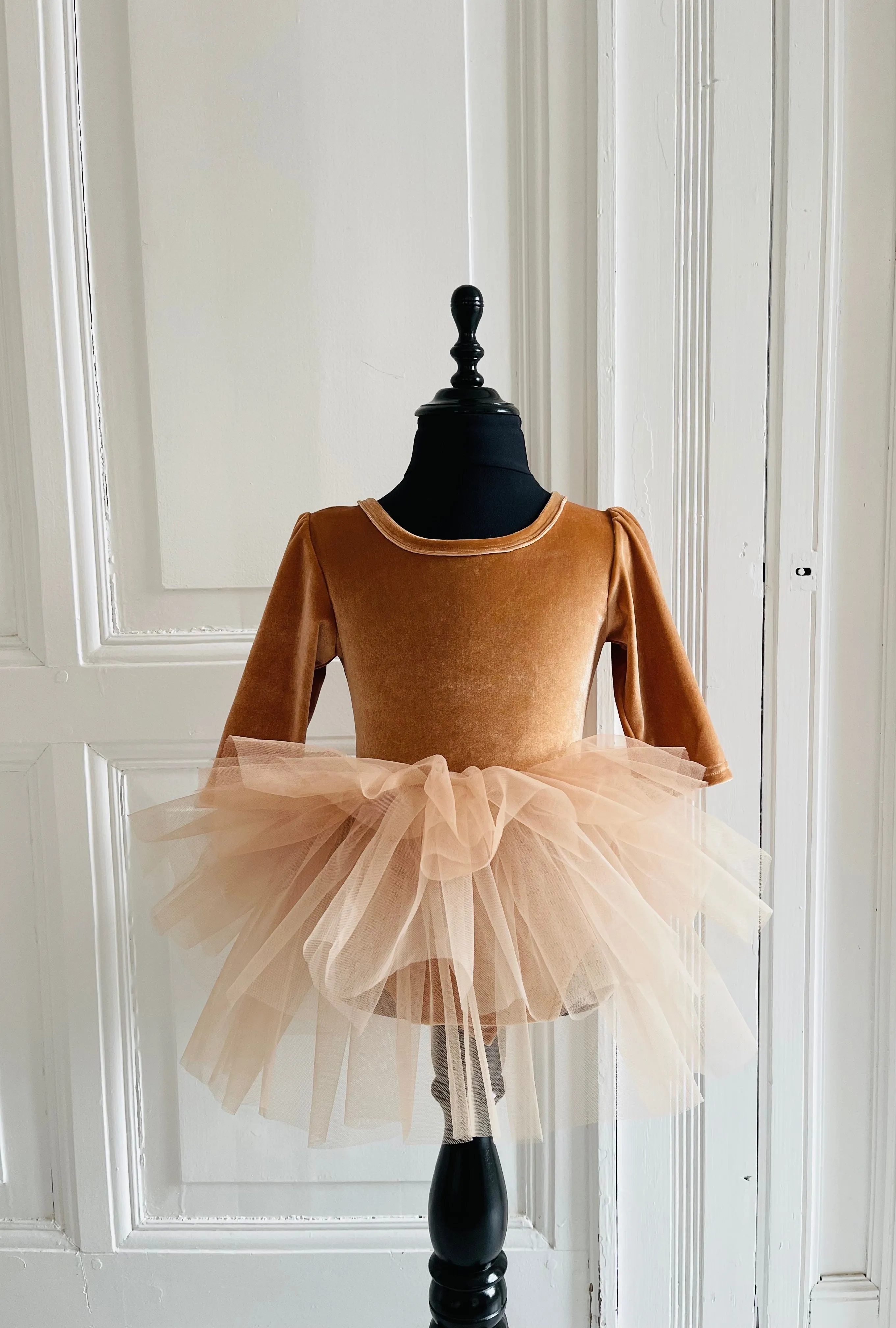 DOLLY UNIVERSE VELVET PLANET TUTU DRESS caramel