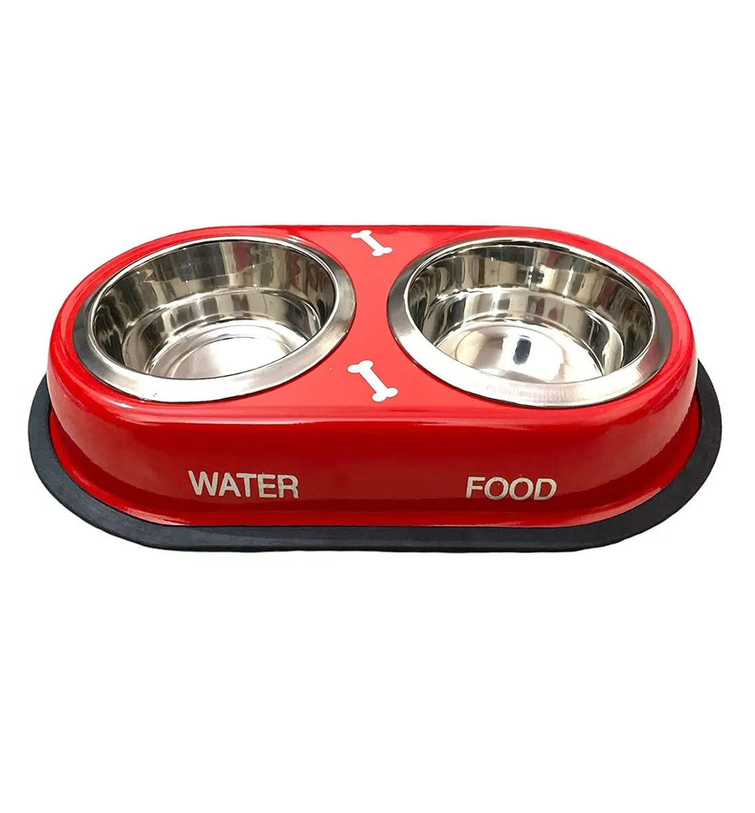 Exclusive Pet Dining Combo: Steel Double Diner Bowls with Anti-Slip Mat   Superbone Salmon Oil Chicken Sticks | 30% OFF