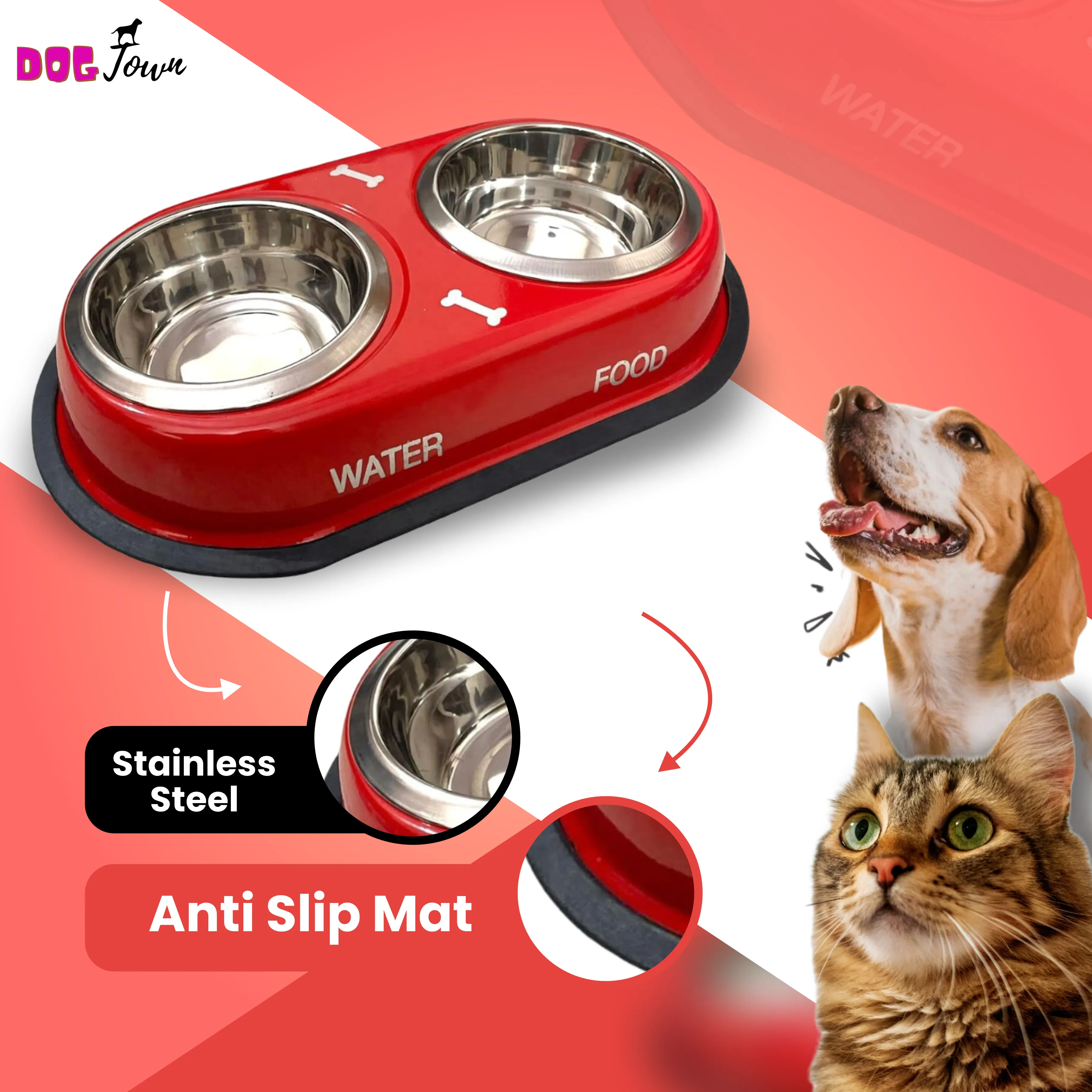 Exclusive Pet Dining Combo: Steel Double Diner Bowls with Anti-Slip Mat   Superbone Salmon Oil Chicken Sticks | 30% OFF