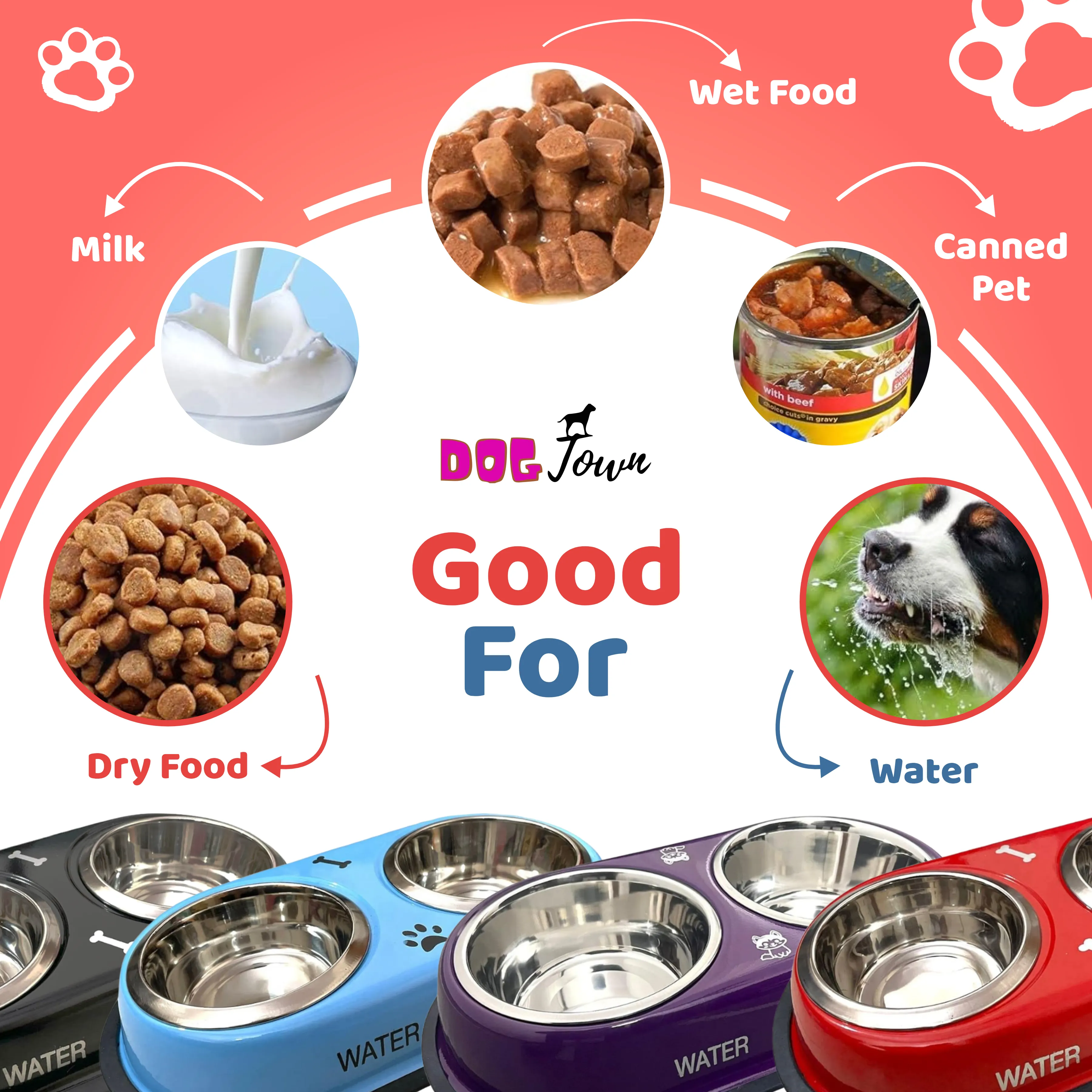 Exclusive Pet Dining Combo: Steel Double Diner Bowls with Anti-Slip Mat   Superbone Salmon Oil Chicken Sticks | 30% OFF