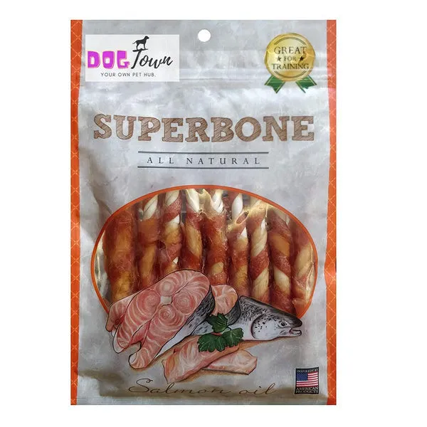 Exclusive Pet Dining Combo: Steel Double Diner Bowls with Anti-Slip Mat   Superbone Salmon Oil Chicken Sticks | 30% OFF