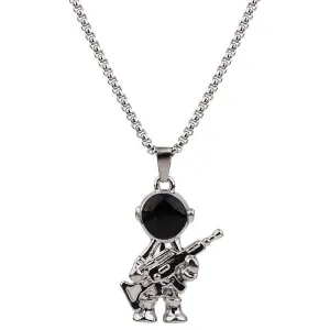 Fashionable and minimalist men's astronaut necklace