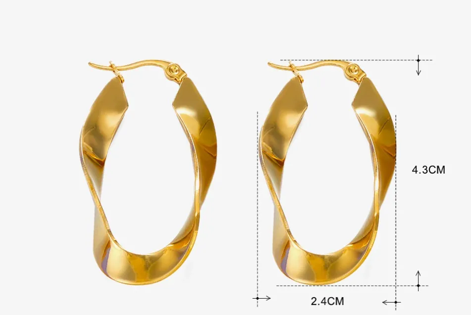 Fashionable gold exaggerated irregular earrings