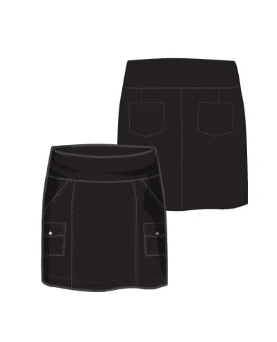 FINAL SALE Monarch Beach Golf Skort - Black - 18 inch