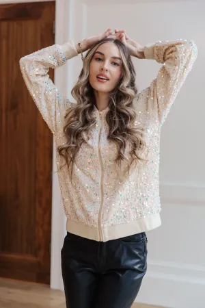 Glitter Bomb Sequin Bomber Jacket