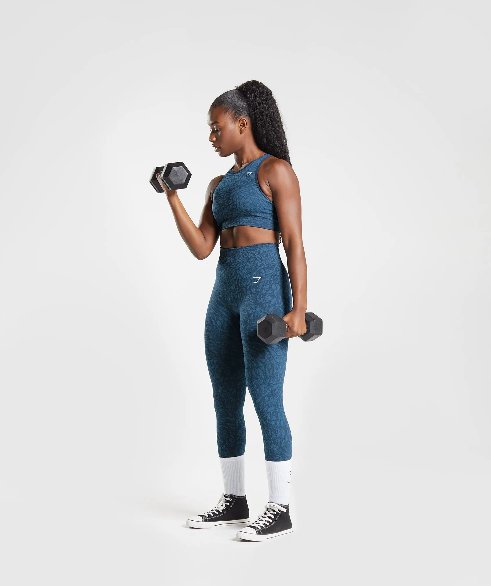 Gymshark Adapt Animal Seamless Sports Bra - Wild | Navy