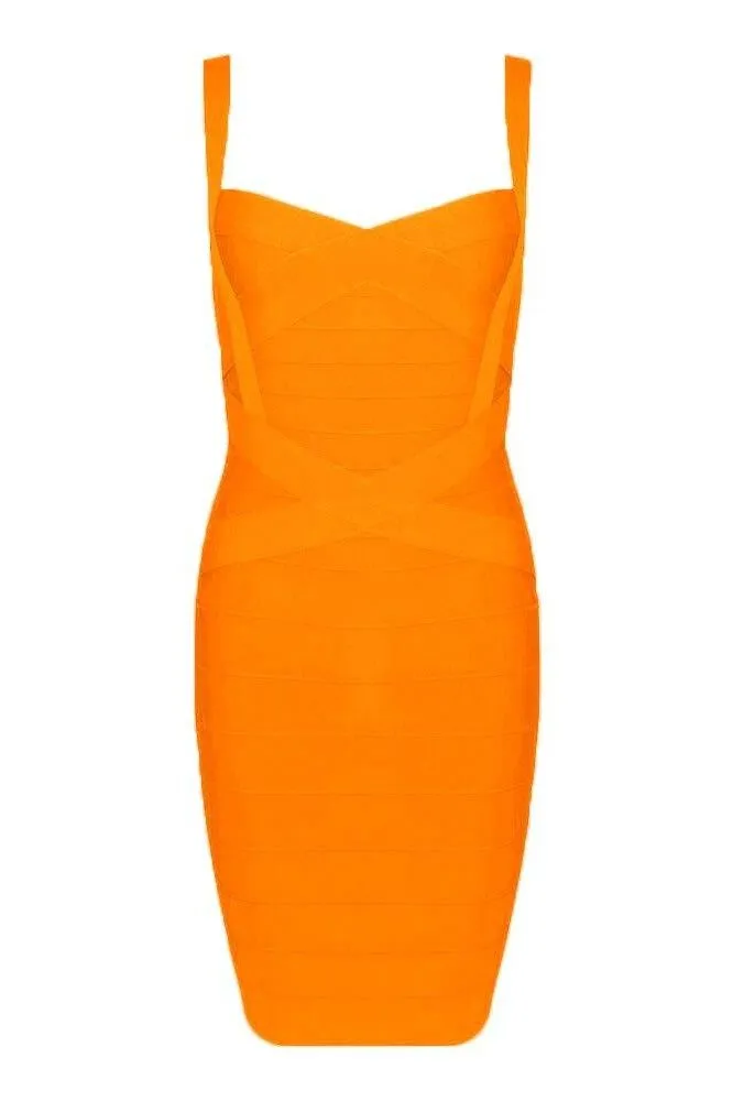 Heidi Bandage Mini Dress - Apricot Orange