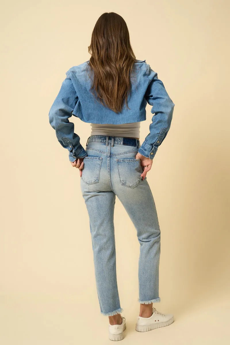 High Rise Straight Jeans