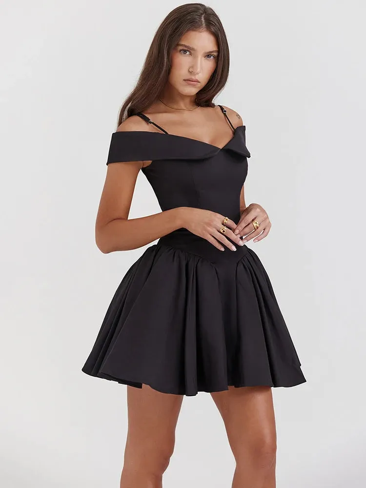 Karli - Flattering dropped shoulder party dress