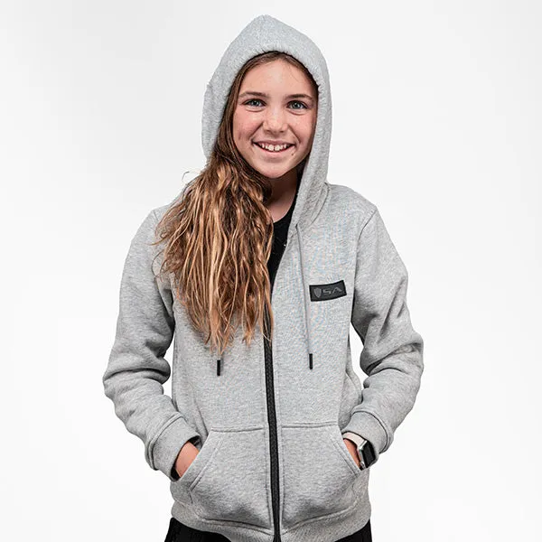 Kids Full Zip Hoodie | Light Heather Grey